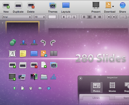 280 Slides user interface